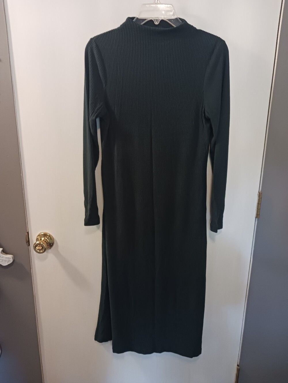 Beautiful Deep Dark Green Maxi Dress Womens S High Neck Stretchy Soft Time & Tru